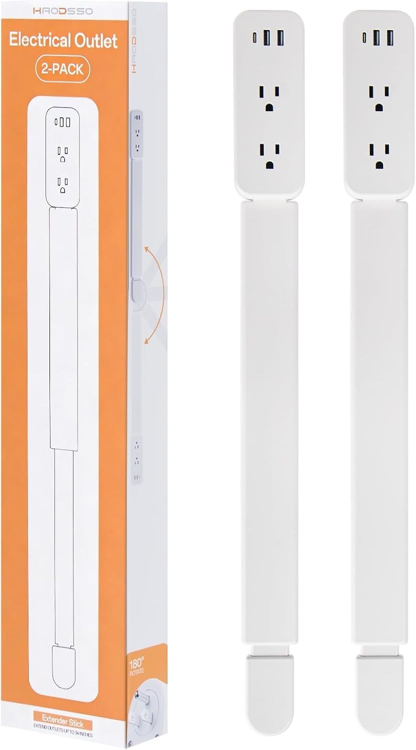Flexible Outlet Expander 22″-34″ , 3 USB, 2 AC, Scratch Resistant