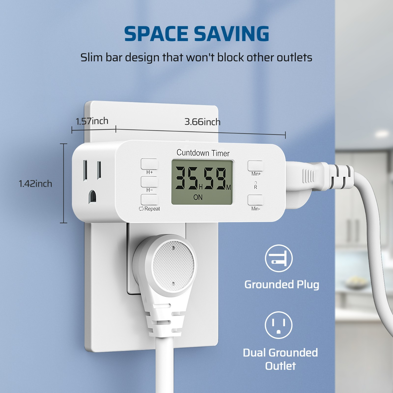 DEWENWILS Light Timer for Indoor Lighting Daily/7-Day/CTD Outlet Timer 15A 1800W