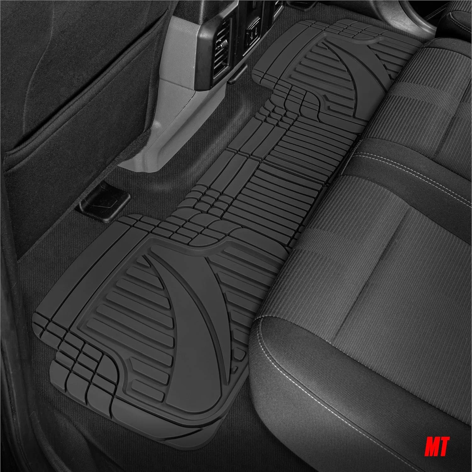 Motor Trend FlexTough Advanced Heavy Duty Black Rubber Car Floor Mats & Cargo Li