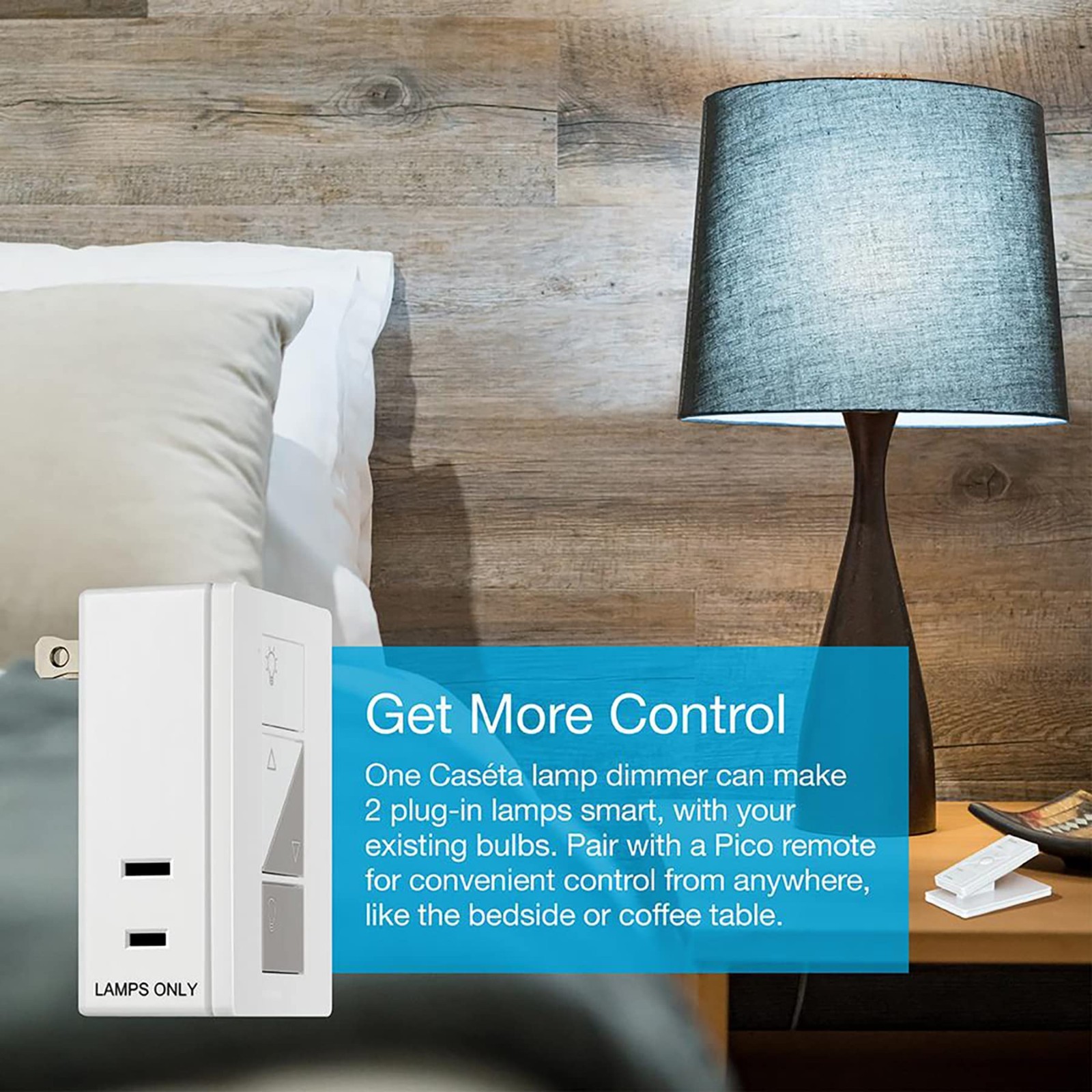 Smart Lamp Dimmer Kit with Wireless Remote – Plug-in Floor/Table Lamp Control