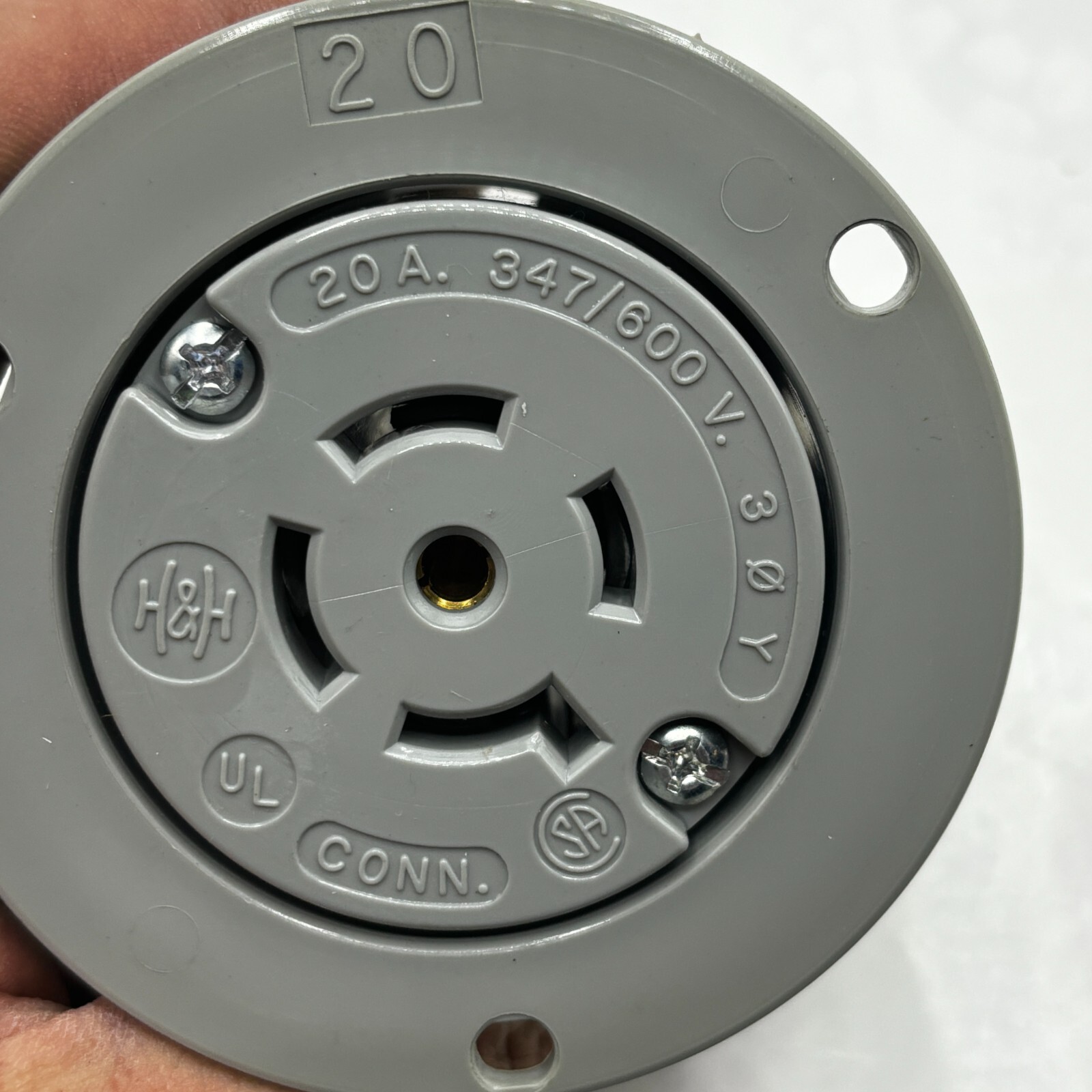 ARROW HART 6506 LOCKING FLANGED OUTLET NEMA L23-20R 20A 347/600V 3PH 3P 5W GRD🔔