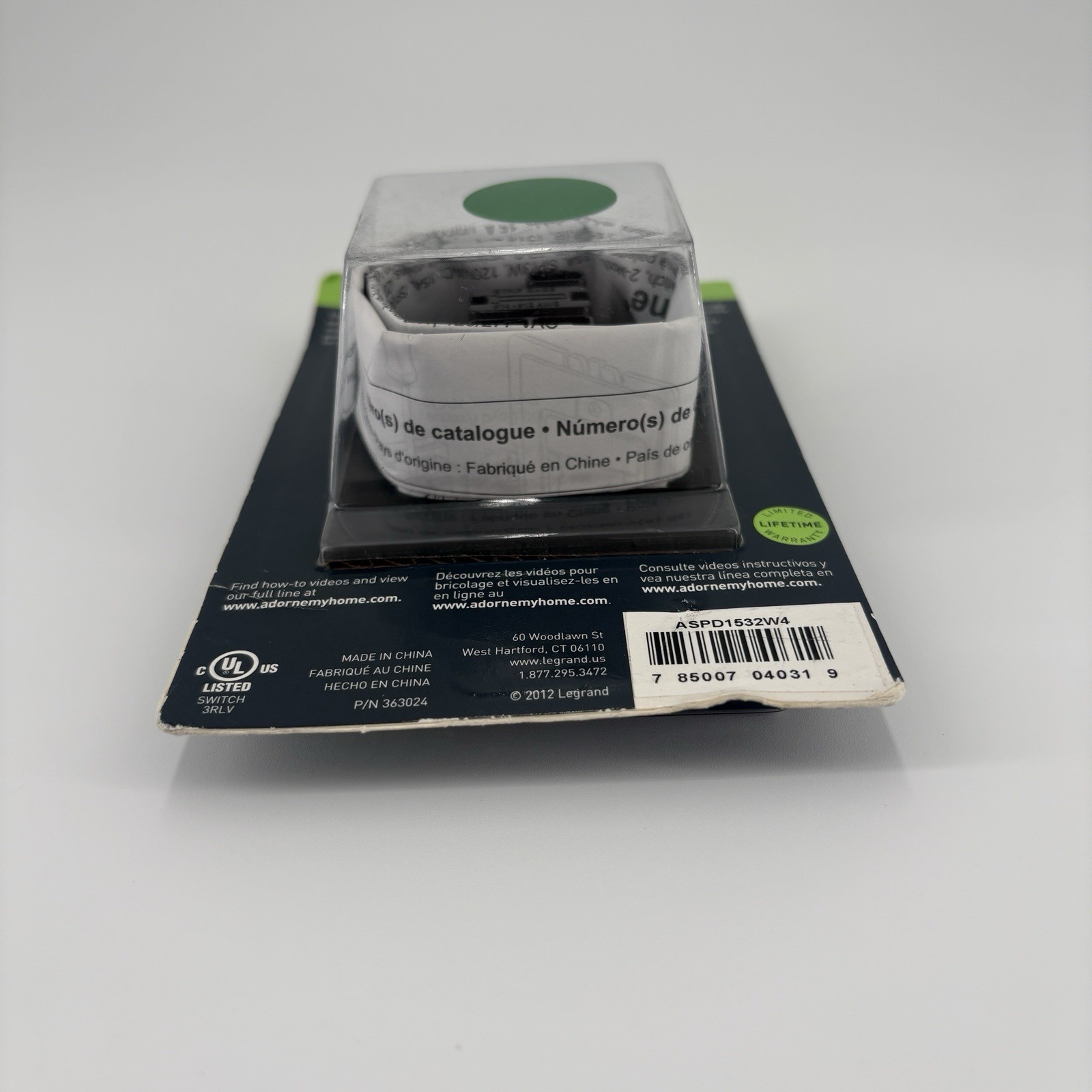 1 Legrand Adorne 15A 1 or 3-Way Paddle Switch (White Finish), ASPD1532W4