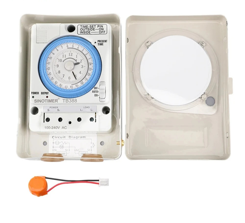 Quartz Timer Switch 100-240V 20A DIN Rail 24H 15Min Waterproof Mechanical Tools