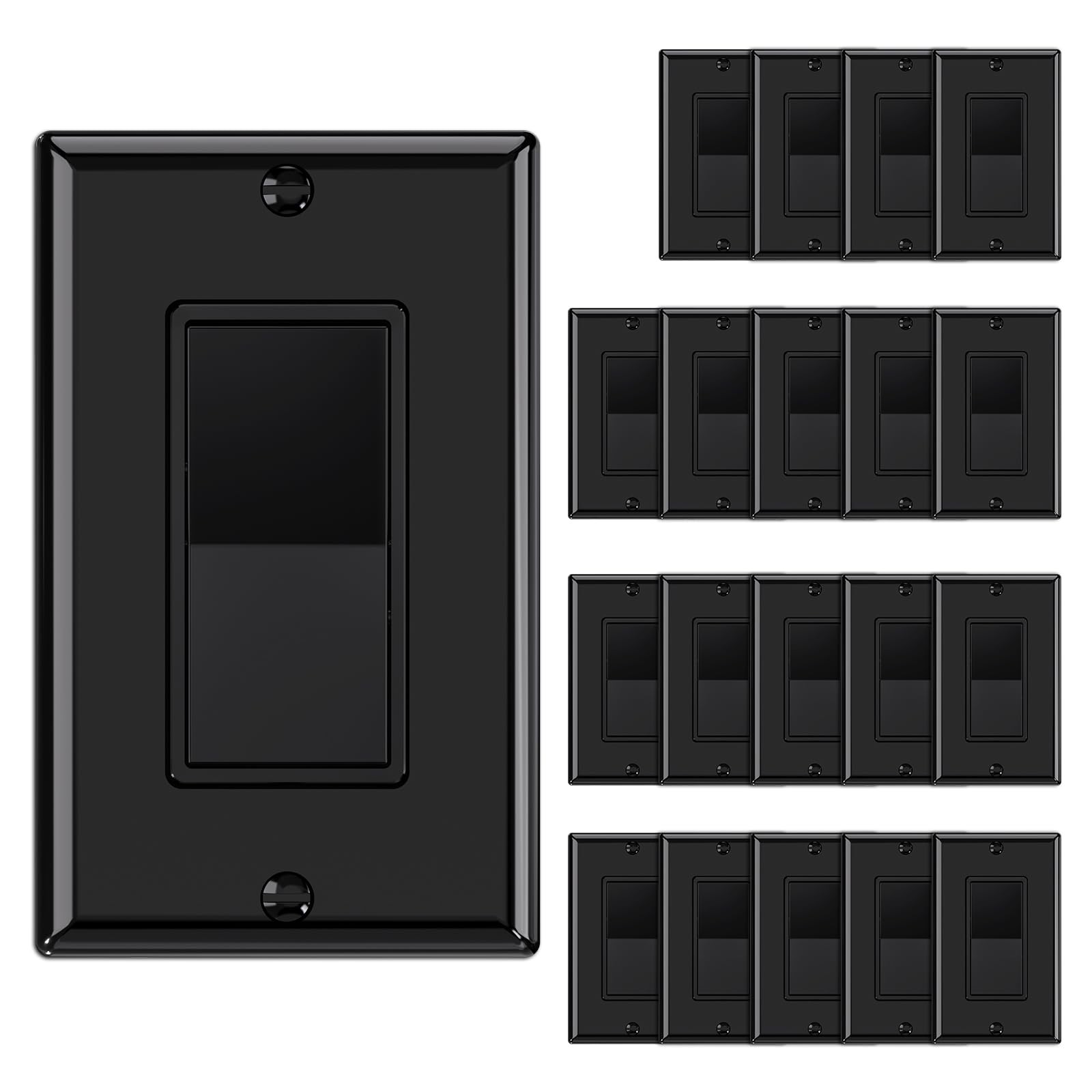 AIDA 4 Way Switch 15Amp 120/277 Volt 20 Pack Glossy Black