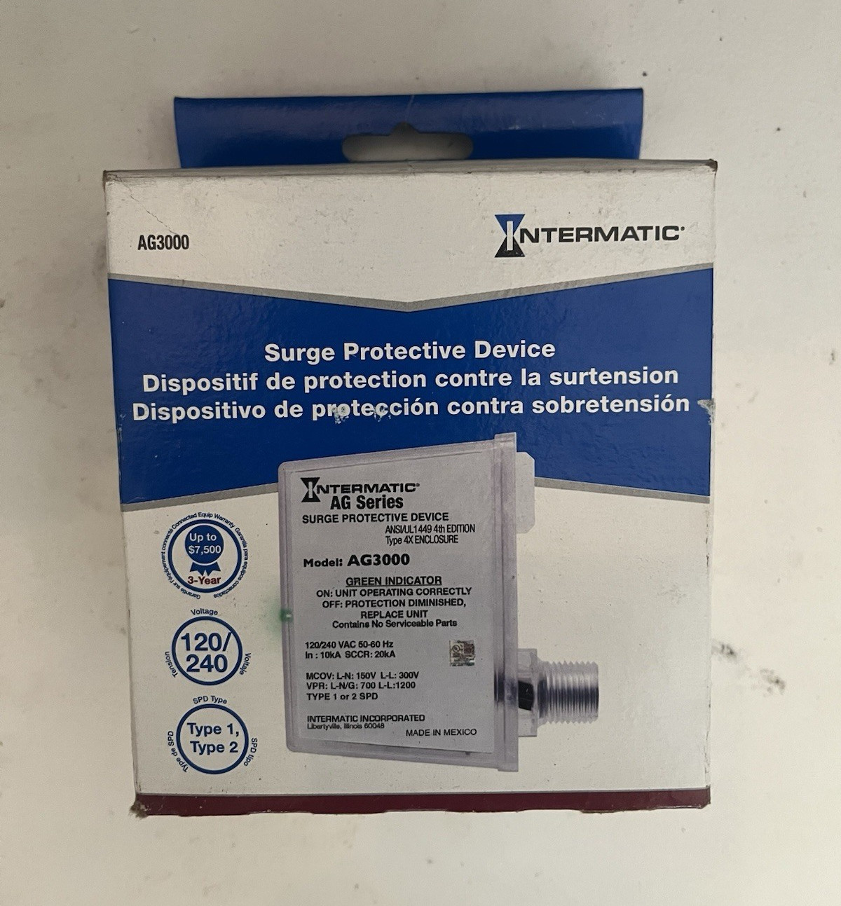 Intermatic AG3000 Surge Protection Device 120/240V HVAC