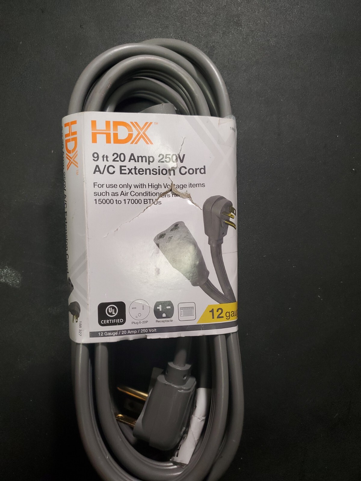 HDX 9 ft. 12/3 3-Wire Appliance Cord