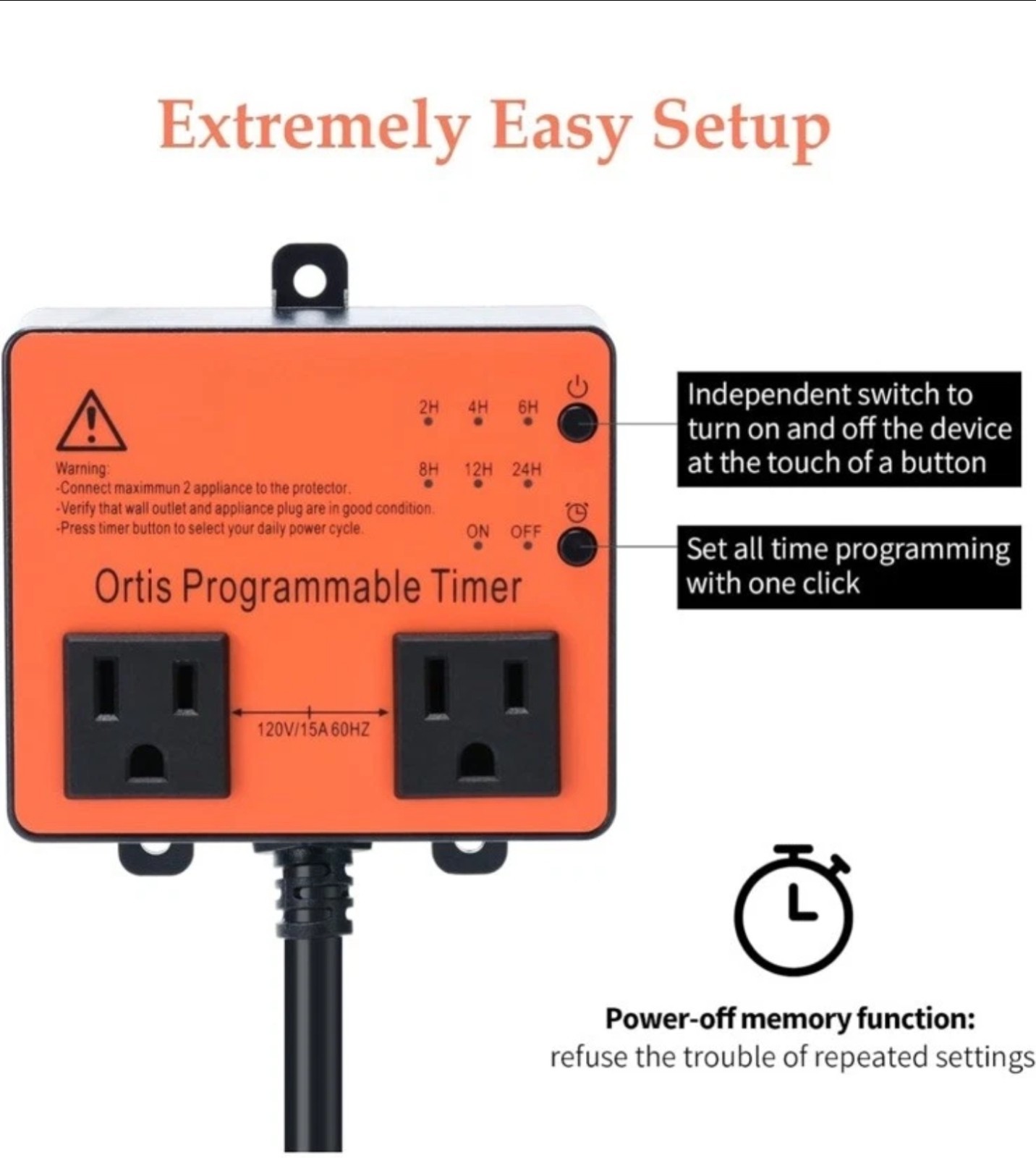 Ortis Programmable Timer Model HSPS-01 Above Ground Swimming Pools Pumps Lights