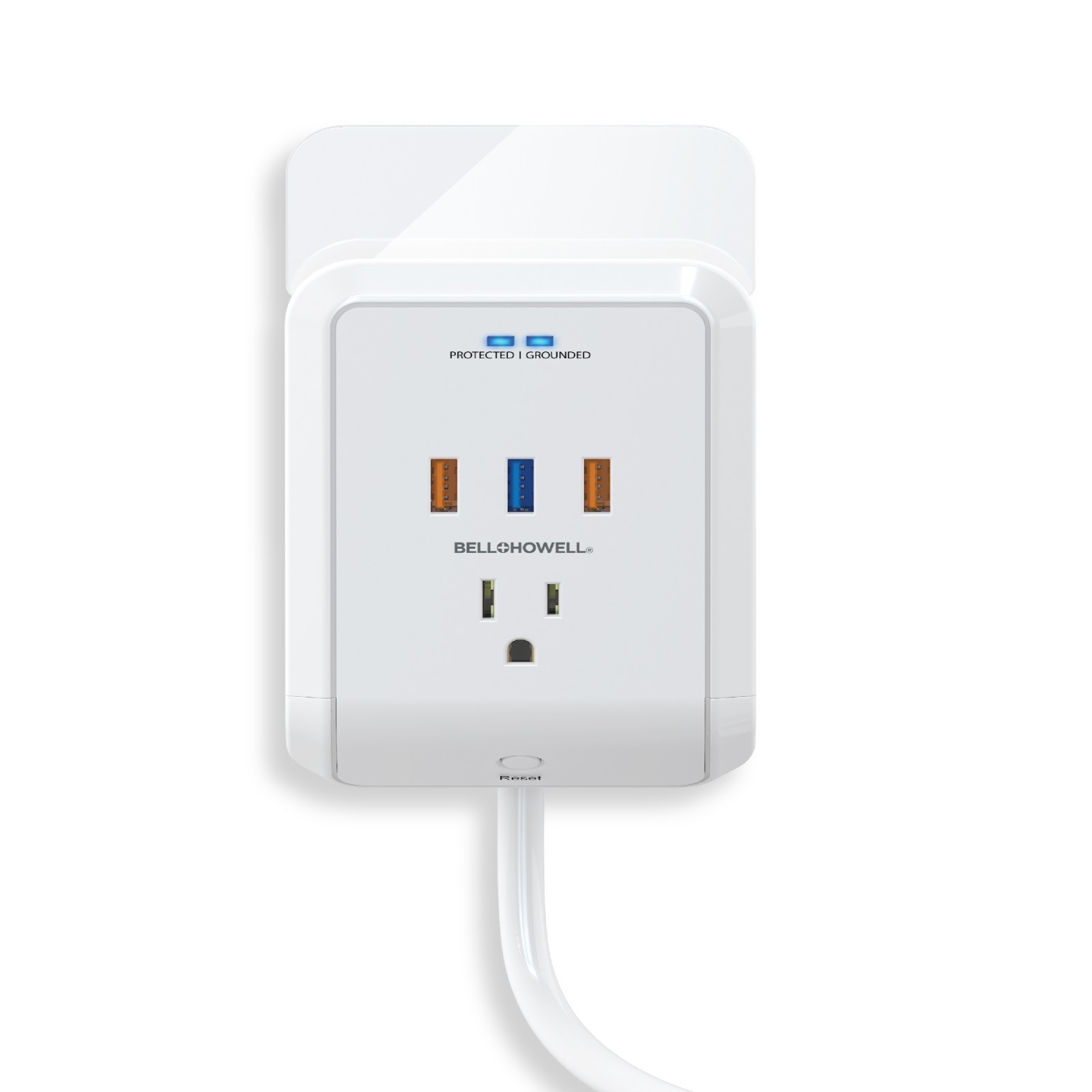 Bell + Howell Power Pro Outlet Extender–3 AC Outlets,3 USB Ports,4 ft Ext. cord
