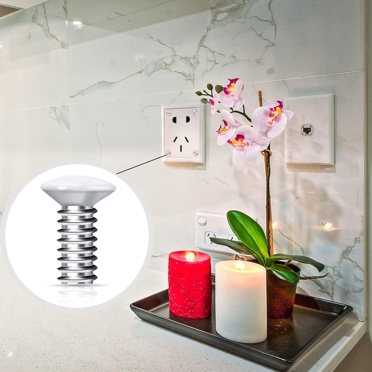 120 Pcs Wall Switch Plate Screws 5/16 Inch Long 6-32 Thread Switch Cover Metal..