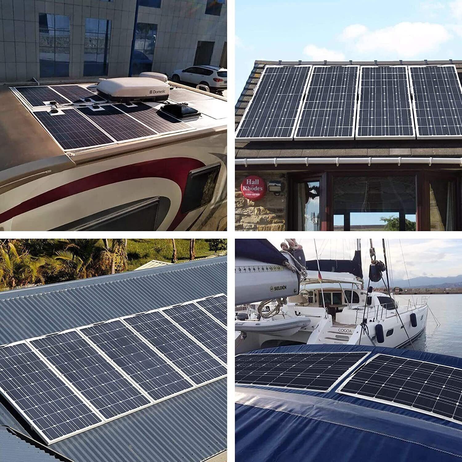 300W Flexible Solar Panel Module Battery Charger Kit Outdoor RV Marine Car 18V