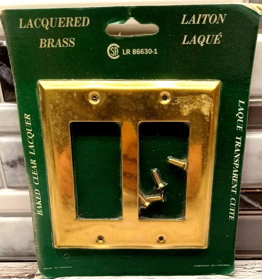 Lacquered Brass outlet wall plate cover