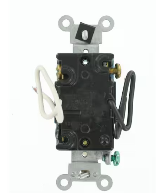 Leviton 15A Industrial Grade Heavy Duty 3-Way Pilot Light Toggle Switch, Clear