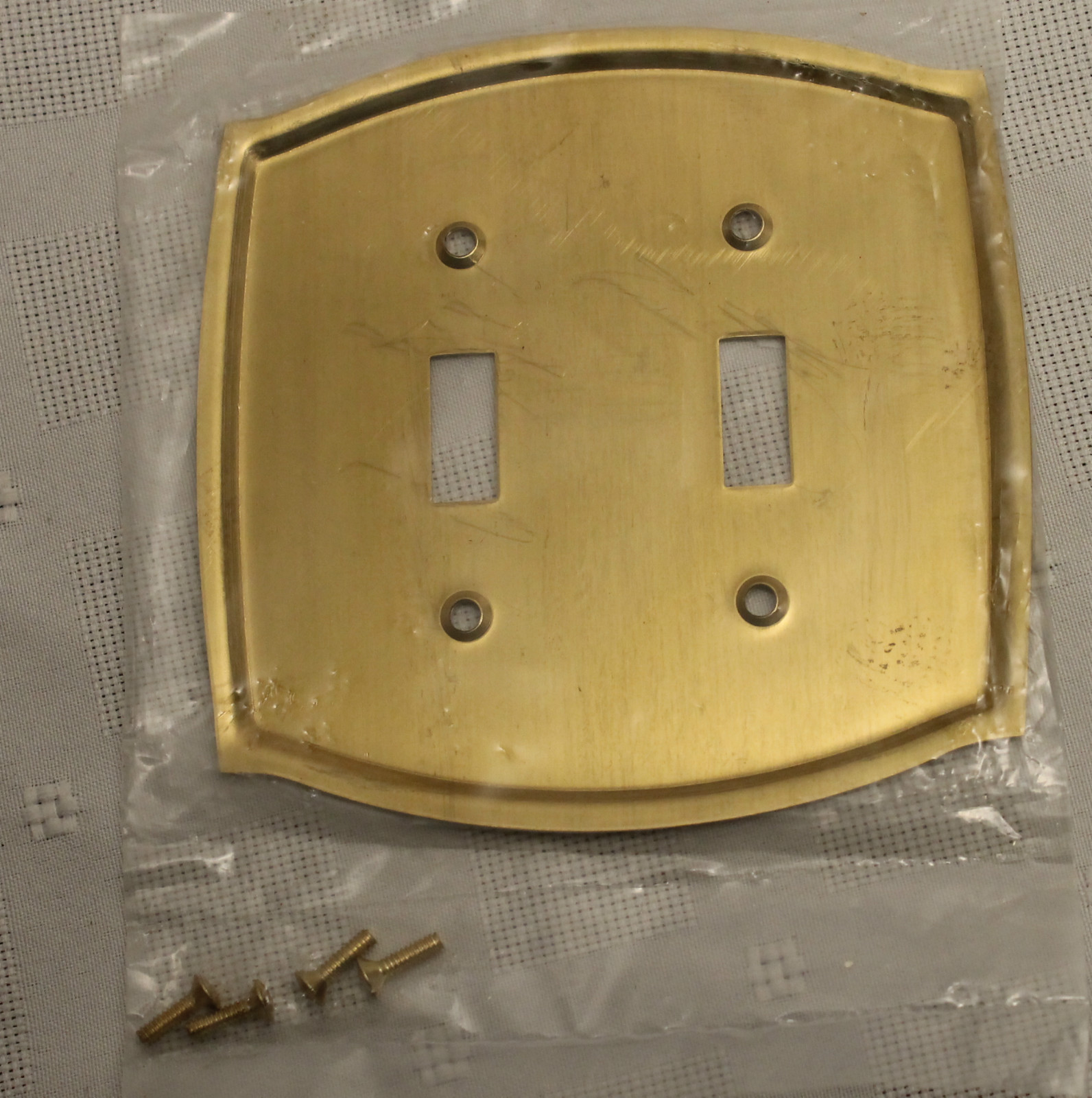 Solid Lacquered Brass Two-Switch EARLY AMERICAN Wall Plate