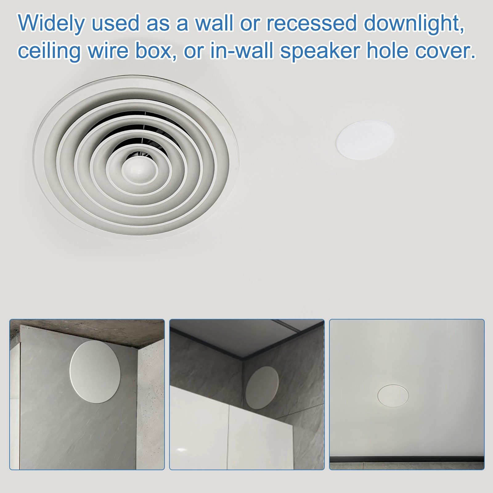 2Pack 9″ Spring Ceiling Cover Plate Suitable for 7-8.7 ” Round Hole, White