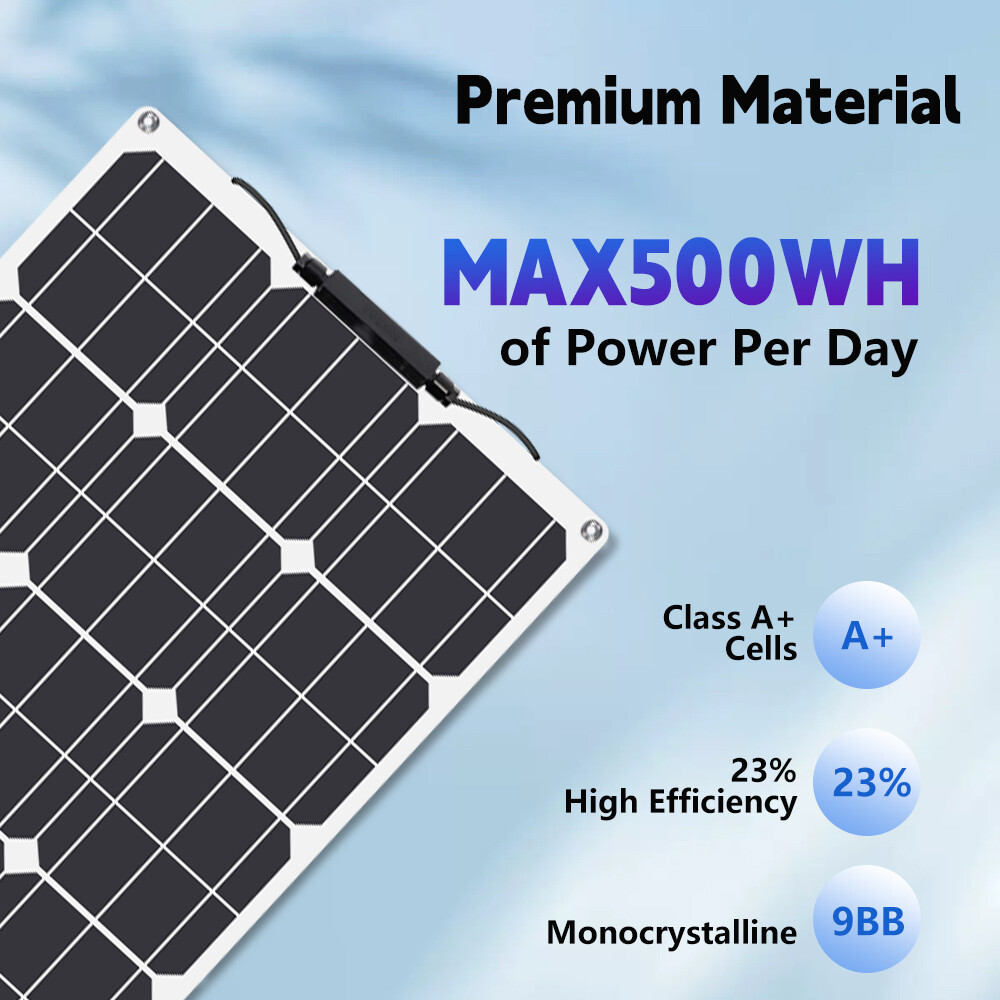 300W Watt Flexible Solar Panel 12V Portable Mono RV Camping Battery Charge Boat