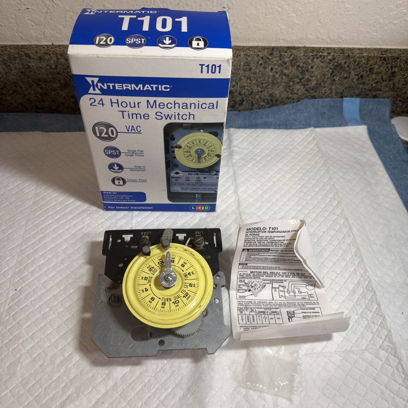 Intermatic T101 24 Hour Industrial Grade Indoor Mechanical Time Switch No Case