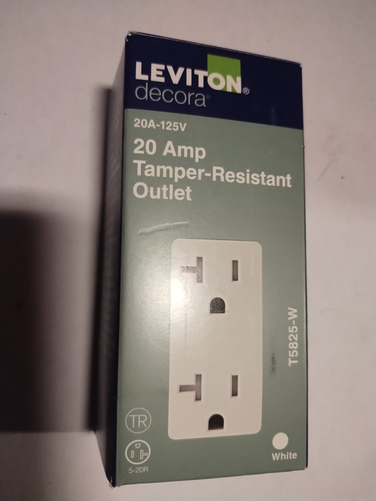 Leviton T5825-W 20 amp Tamper-Resistant Outlet – White (131-T5825-00W)