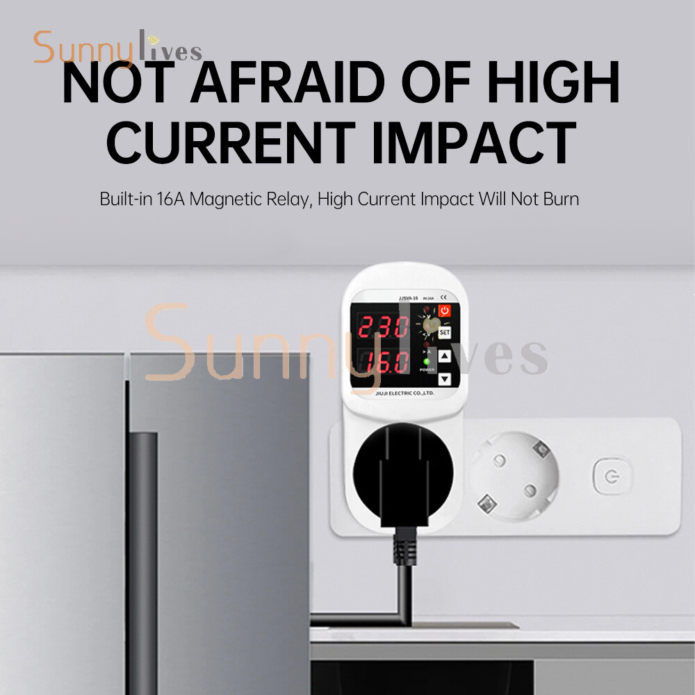 AC 220V LED Voltage Current Protection Socket Over/Undervoltage Adjustable 16A