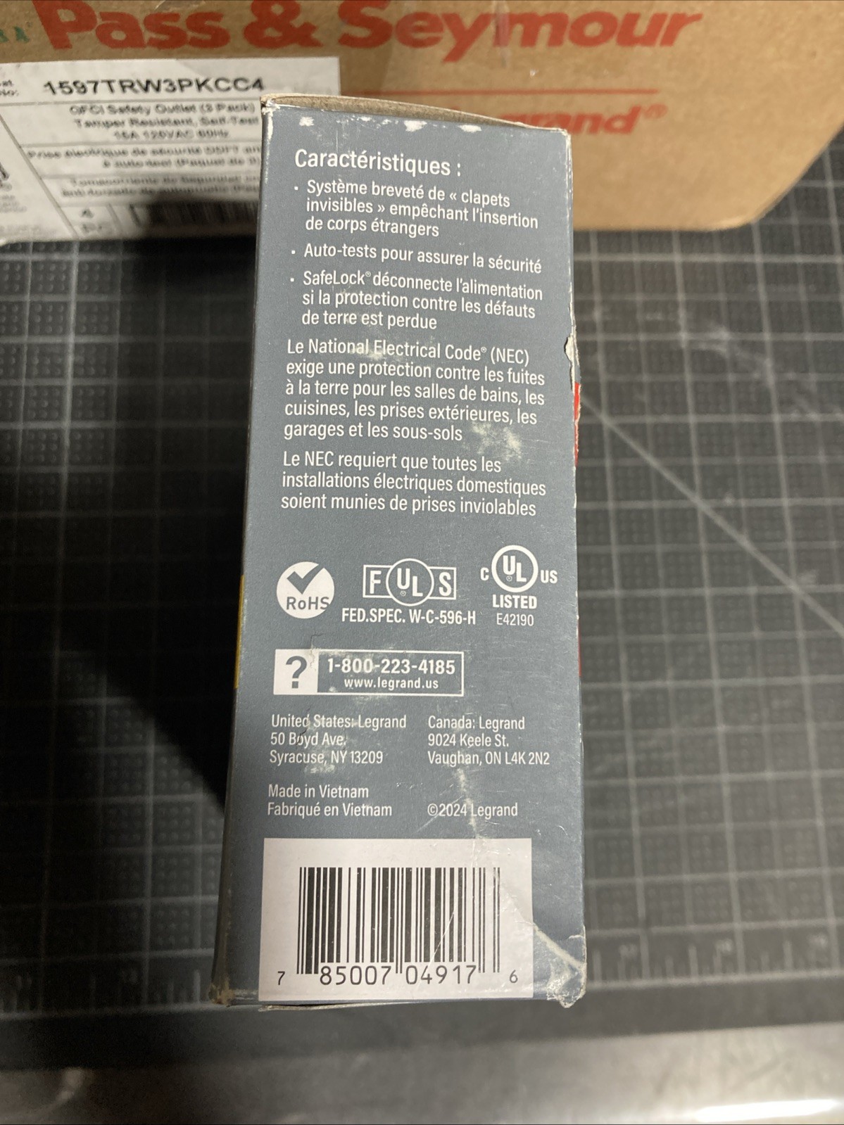 Legrand Radiant 15A, Self-Test GFCI Outlet, Tamper Resistant, (Pack of 3) White