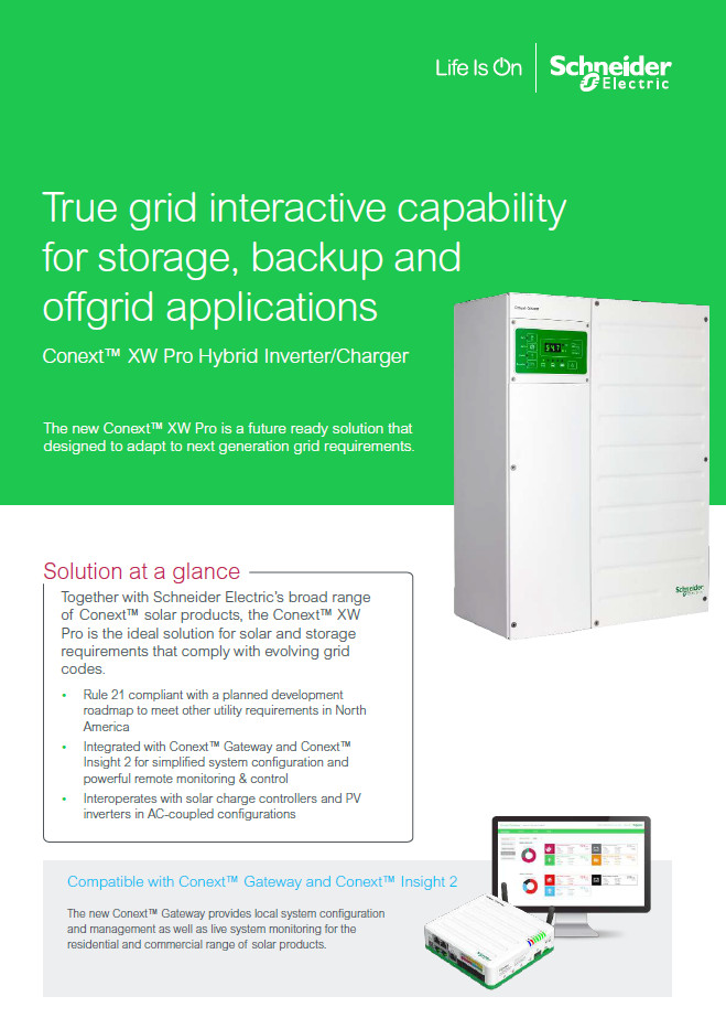 Premium Schneider Inverter Charger Conext XWPro 6.8KW 120/240VAC