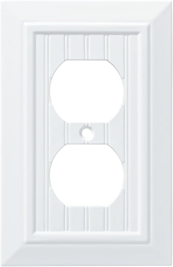 3 Pack White Outlets Duplex Wall Plates Beadboard