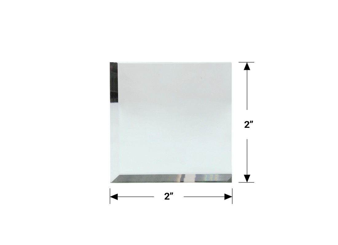 FHC BVM2C2 2″ x 2″ Square 2 Sides Beveled Clear Mirror Glass