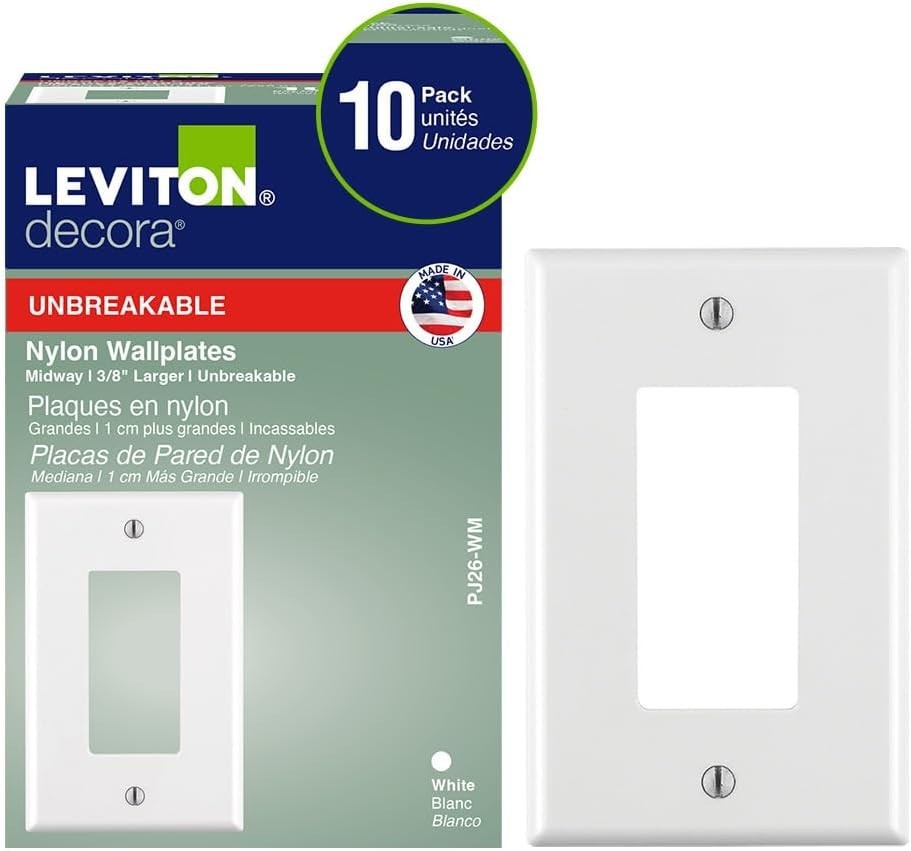 10-Pack White Decorator Wallplates – Stylish Solution for Wall Irregularities
