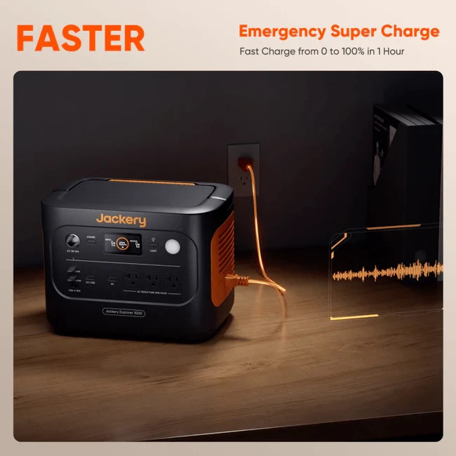 Jackery Explorer E1000V2 Solar Generator with SolarSaga 200W Solar Panel
