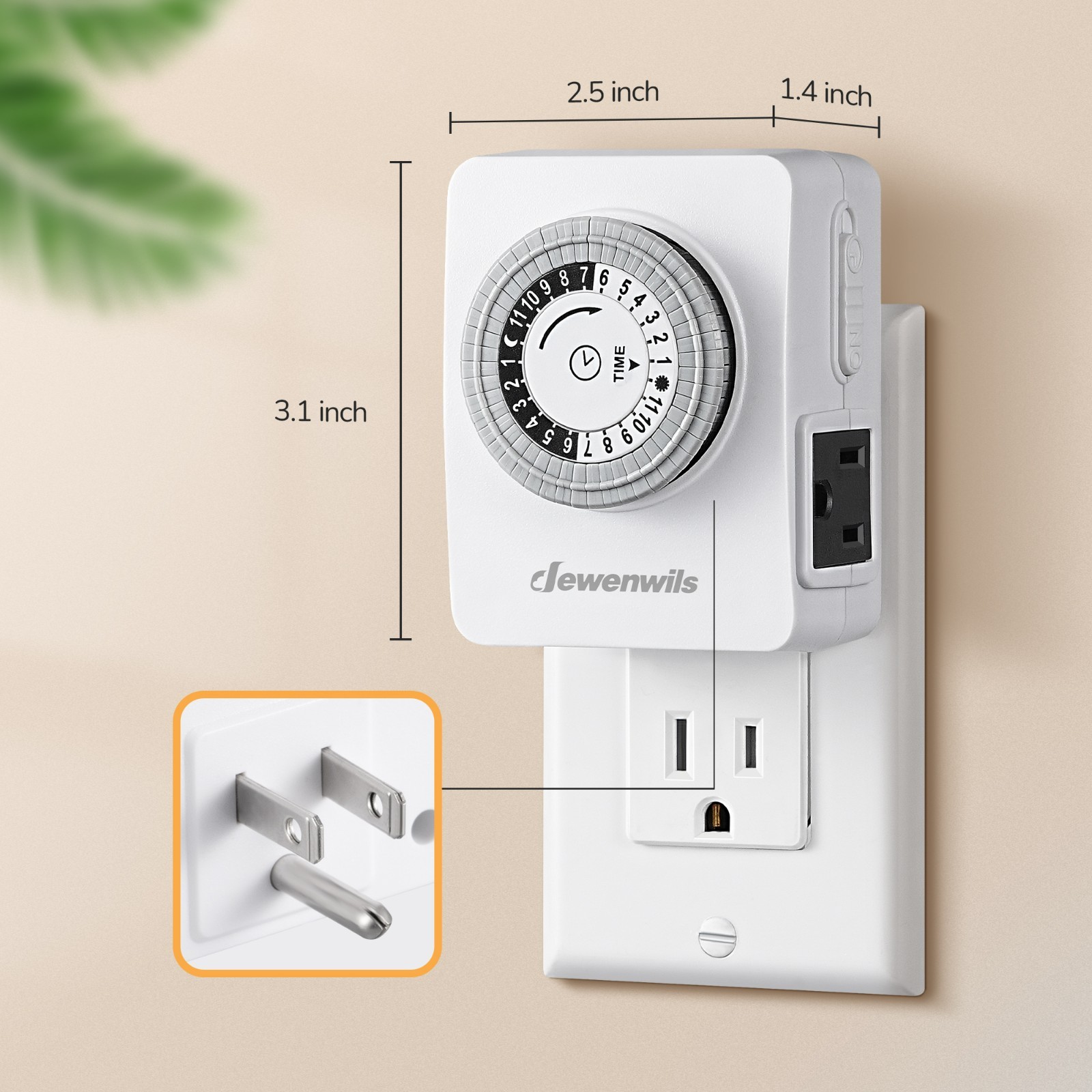 DEWENWILS 2 pack Indoor Outlet Timer Plug in Electrical Timer for Aquarium