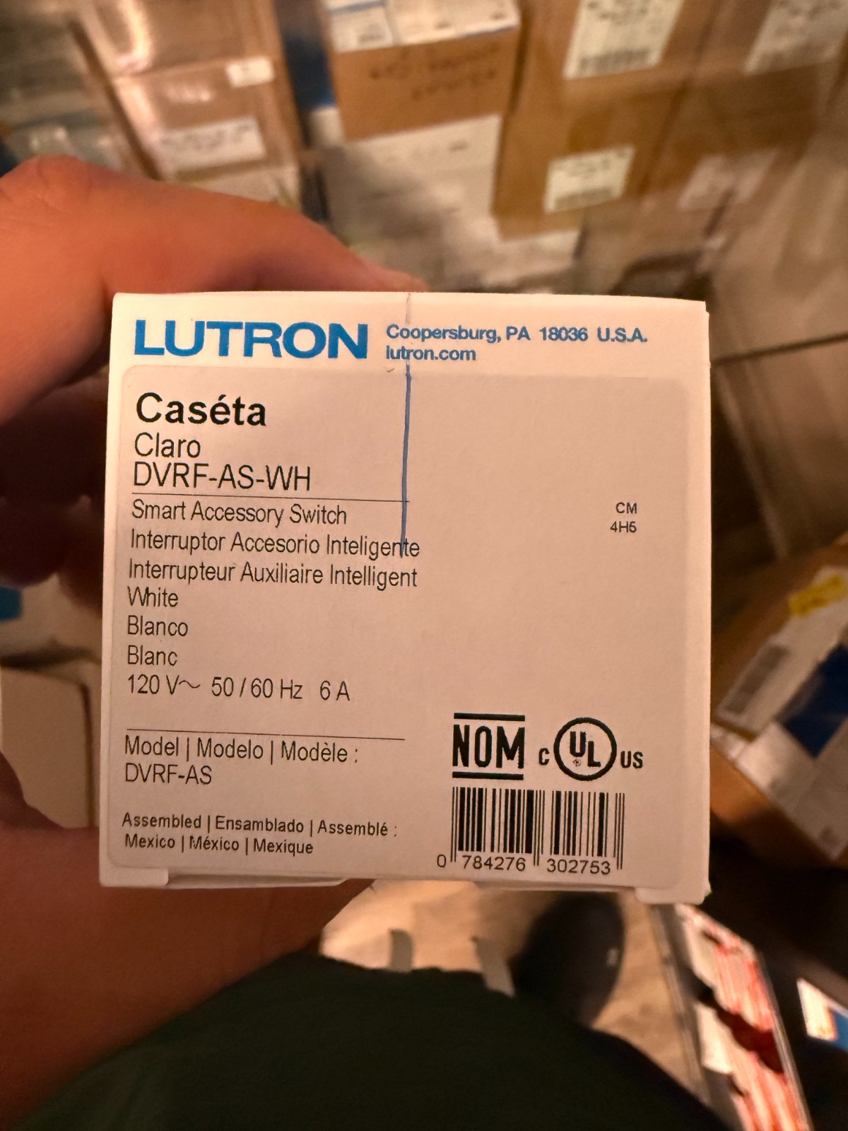 Lutron DVRF-AS-WH Caseta Claro Smart Accessory Switch Diva 3-Way White NEW