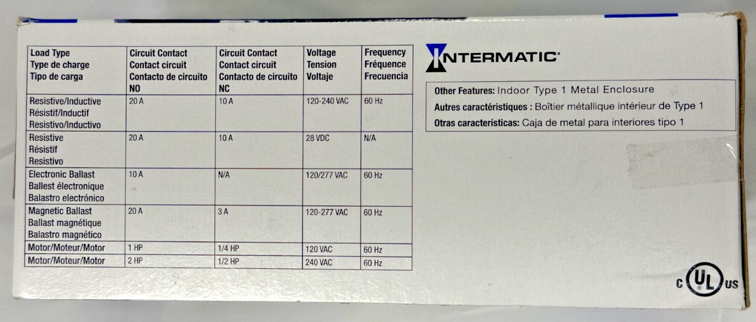 Intermatic ET2815C Astronomic 365/7-Day Time Switch 120-277V SPDT Timer NIB NEW
