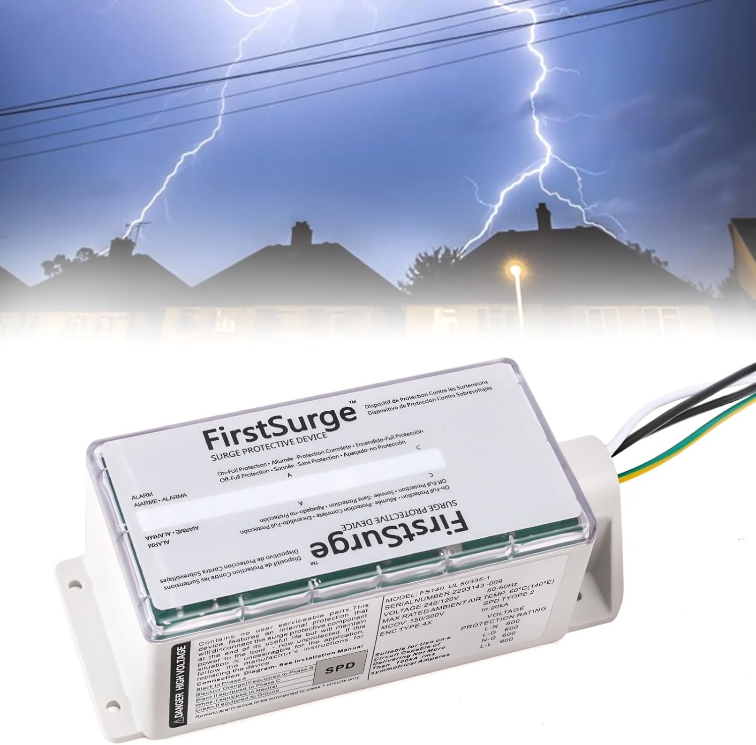 Surge Protection Device – 140Ka Whole House Surge Protection Device for Use with