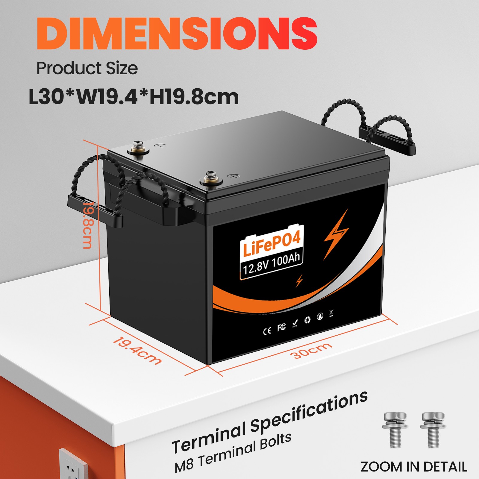 24V 12V 300Ah LiFePO4 Battery 200A BMS Lithium Battery 3840Wh Solar Battery Pack