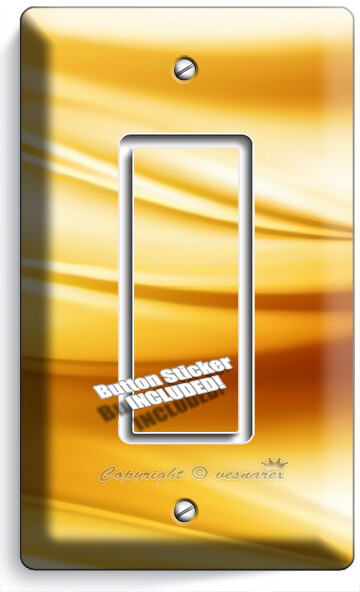 GOLDEN CARAMEL WAWY HUES 1 GFCI LIGHT SWITCH PLATE BEDROOM LIVING ROOM ART DECOR