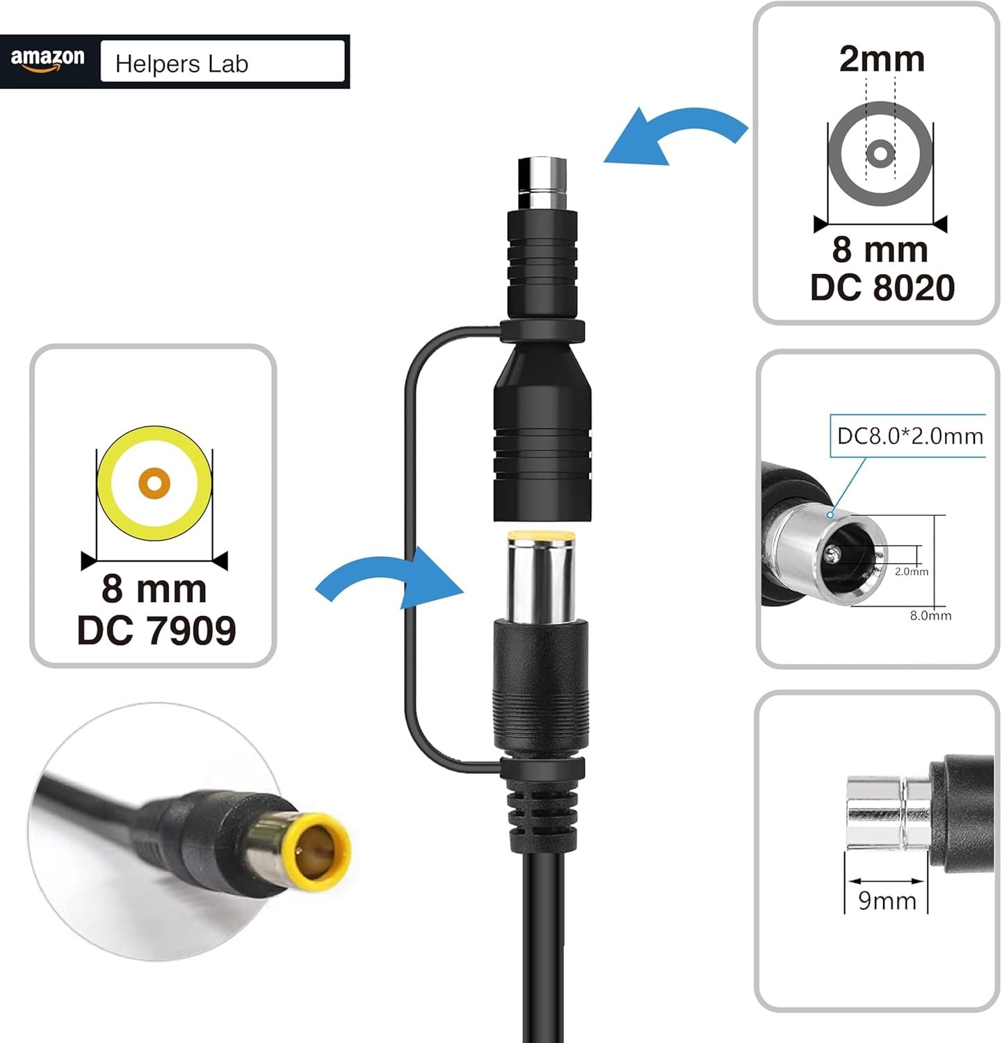 Universal DC7909 to DC8020 Solar Panel Adapter for RV and Solar Generator