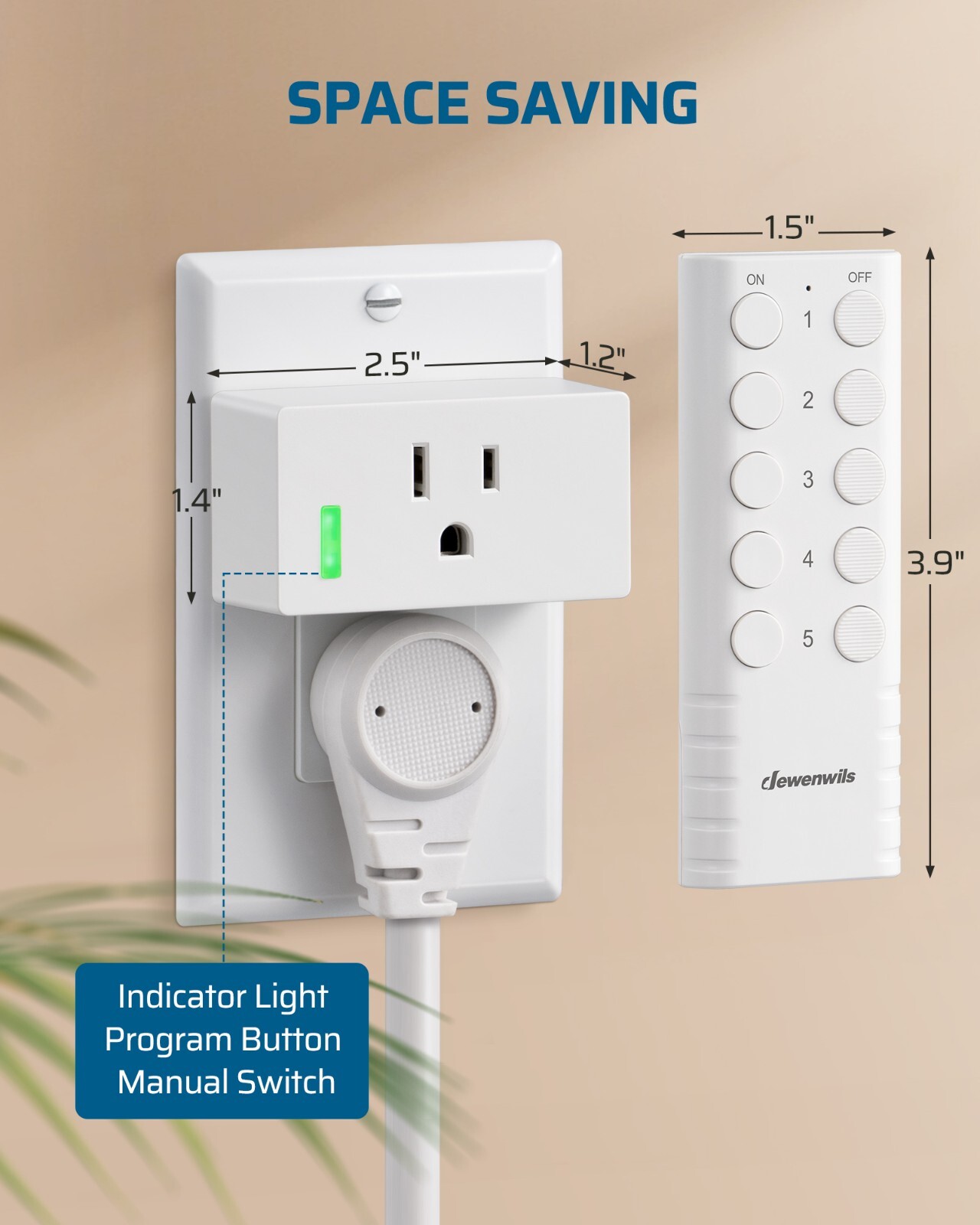DEWENWILS Remote Control Outlet, Indoor Wireless Remote Outlet Switch for Lamps