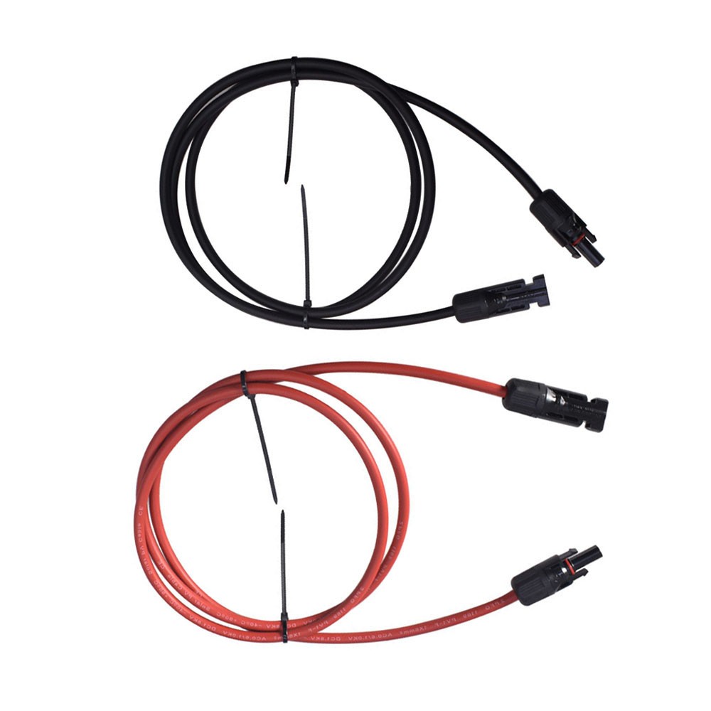 1 Pair Black + Red Solar Panel Extension Cable Wire Connector 12/10 AWG US