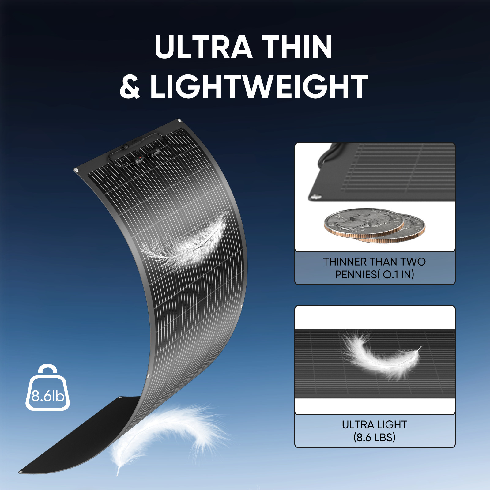 300W 12V Flexible Solar Panel Mono Portable Power Camping Home RV Battery Charge