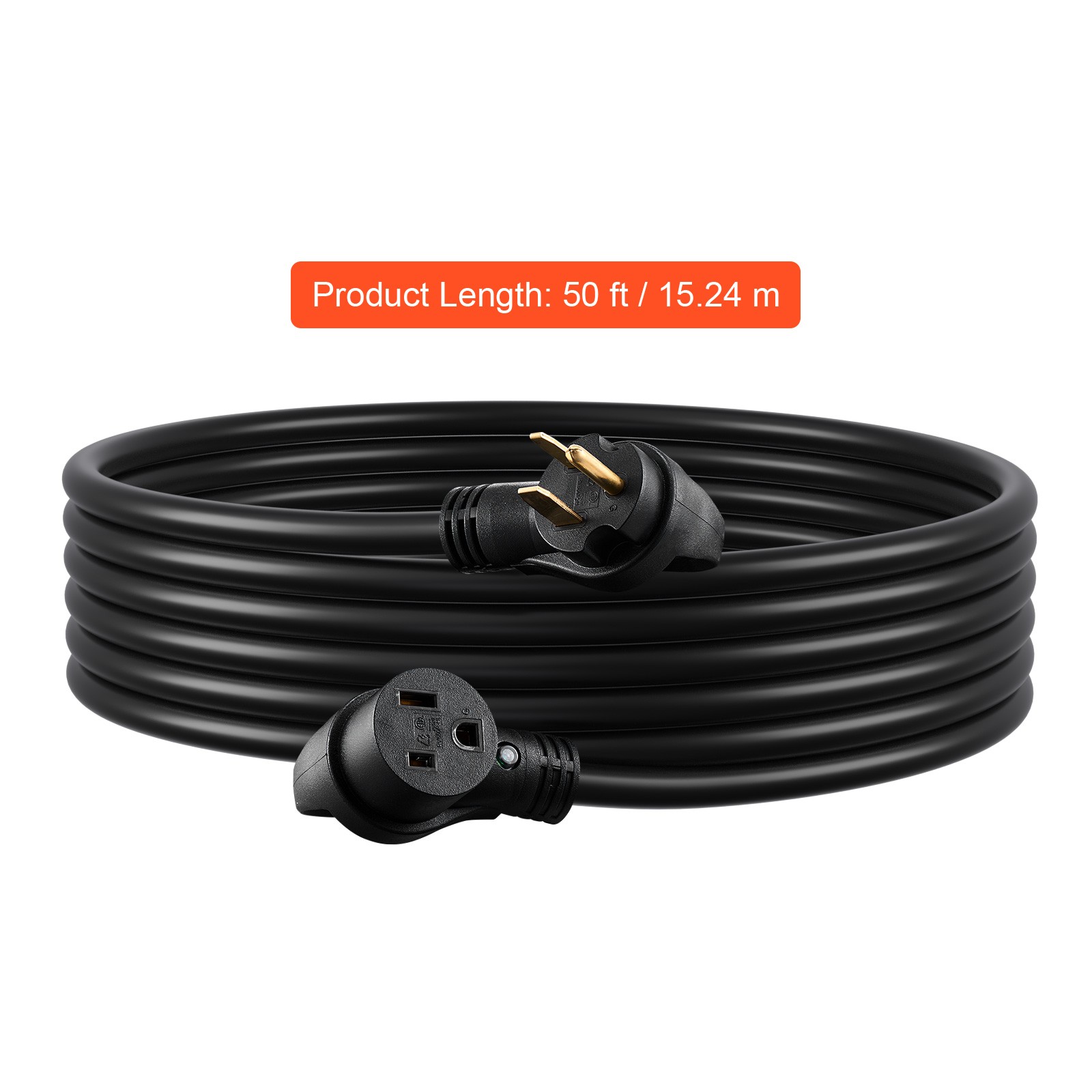 50A 50FT Generator Extension Cord 250V NEMA 6-50P to 6-50R 12500W Power