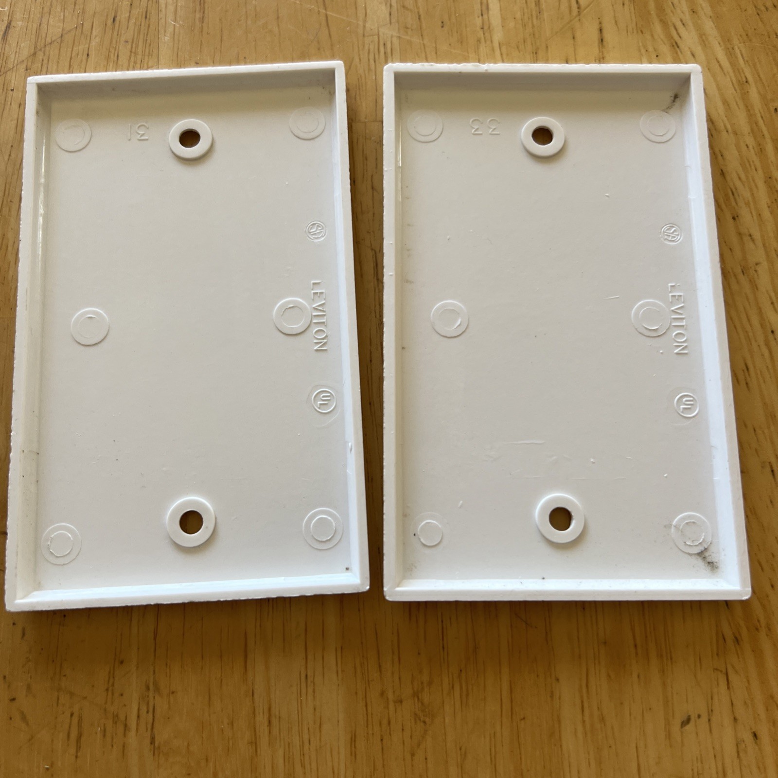 Leviton Solid White Wall Plate Covers (2) 4.25” X 2.75”