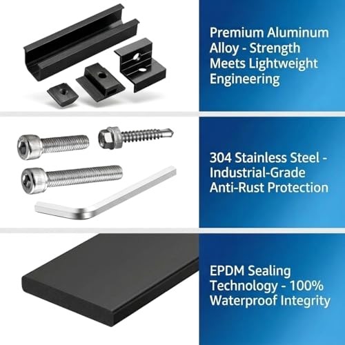 Solar Panel Mounting Kit for Thickness 1.18″/1.38″ Panels, with 4pcs-panel
