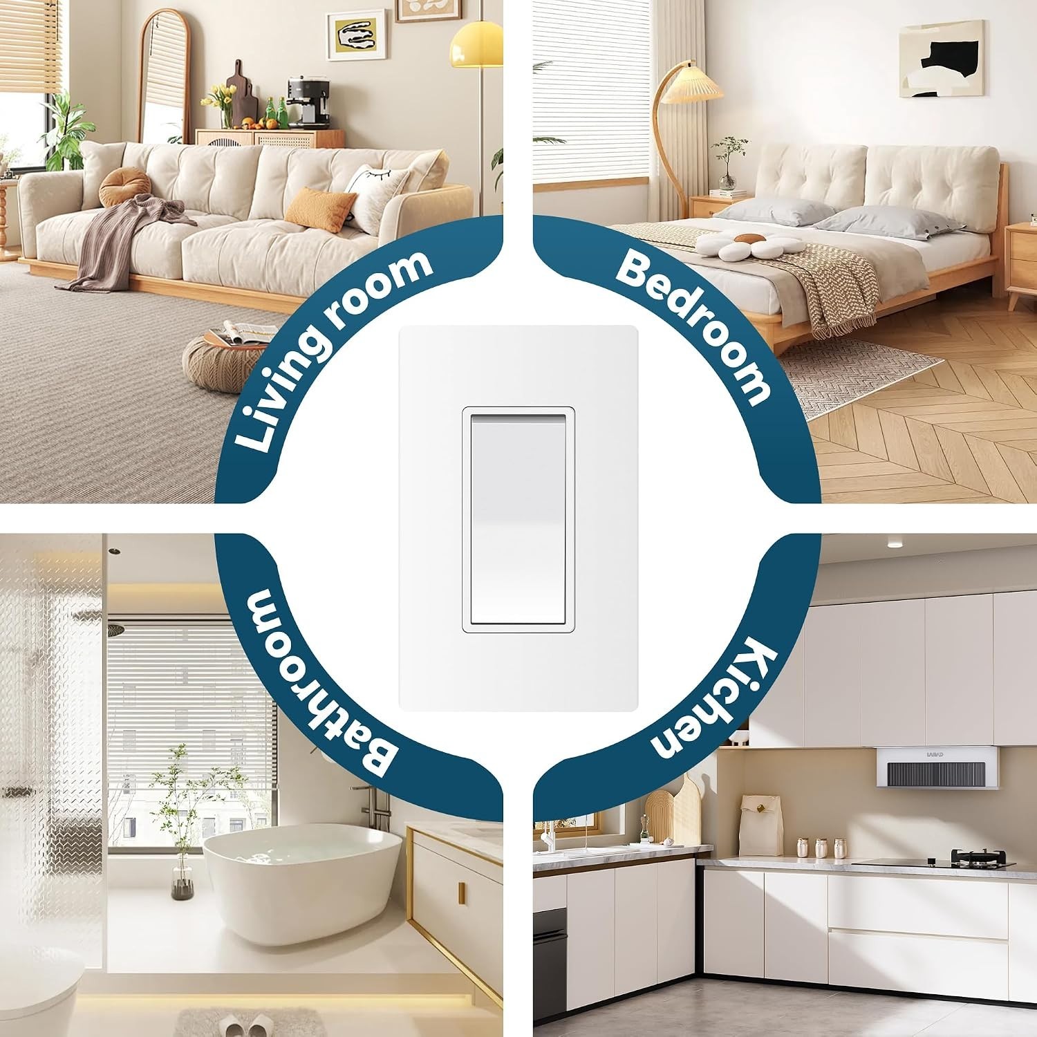 Matte White 3-Way Switch Set, 15A 120/277V, Durable & Easy to Install, 10 Pack