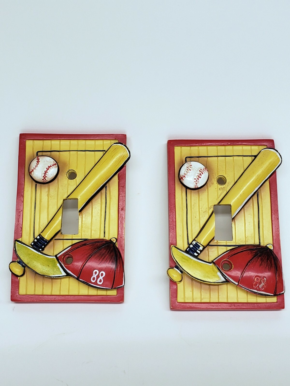 Borders Unlimited Single Light Baseball Switch Plate Covers – Lot Of 2