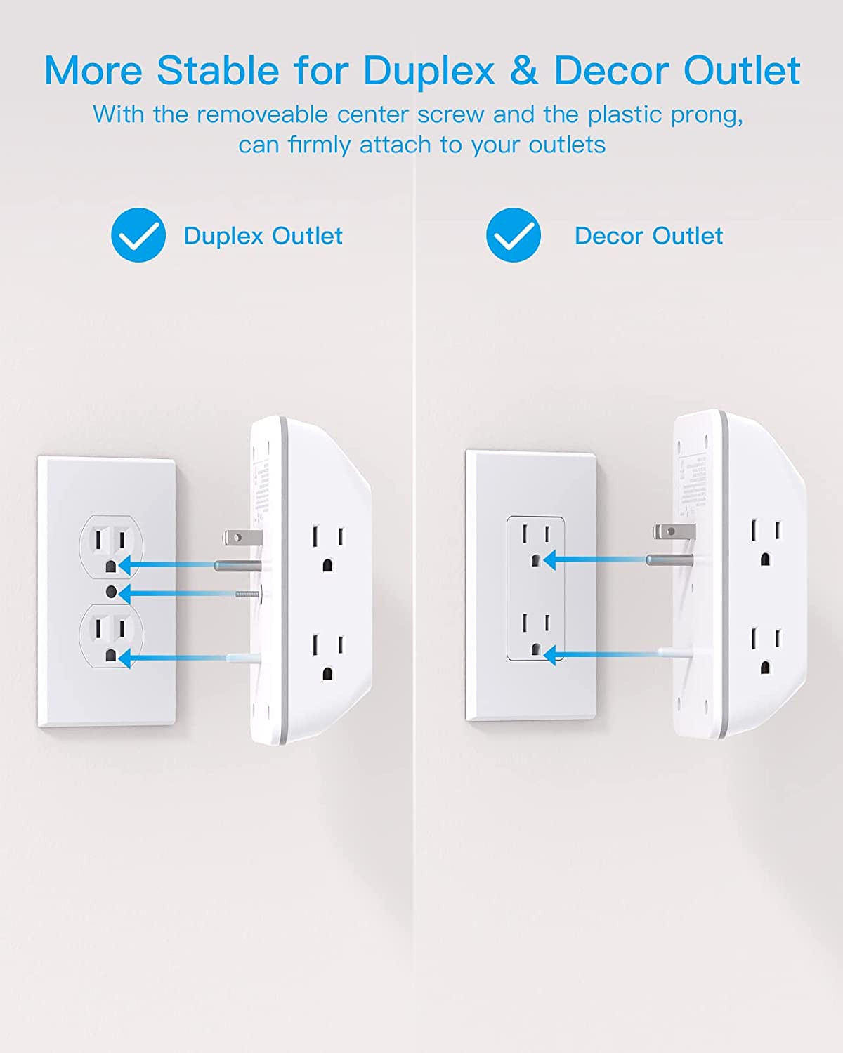 Outlet Extender with Night Light, HANYCONY Multi Plug Outlet, USB Wall Charger S