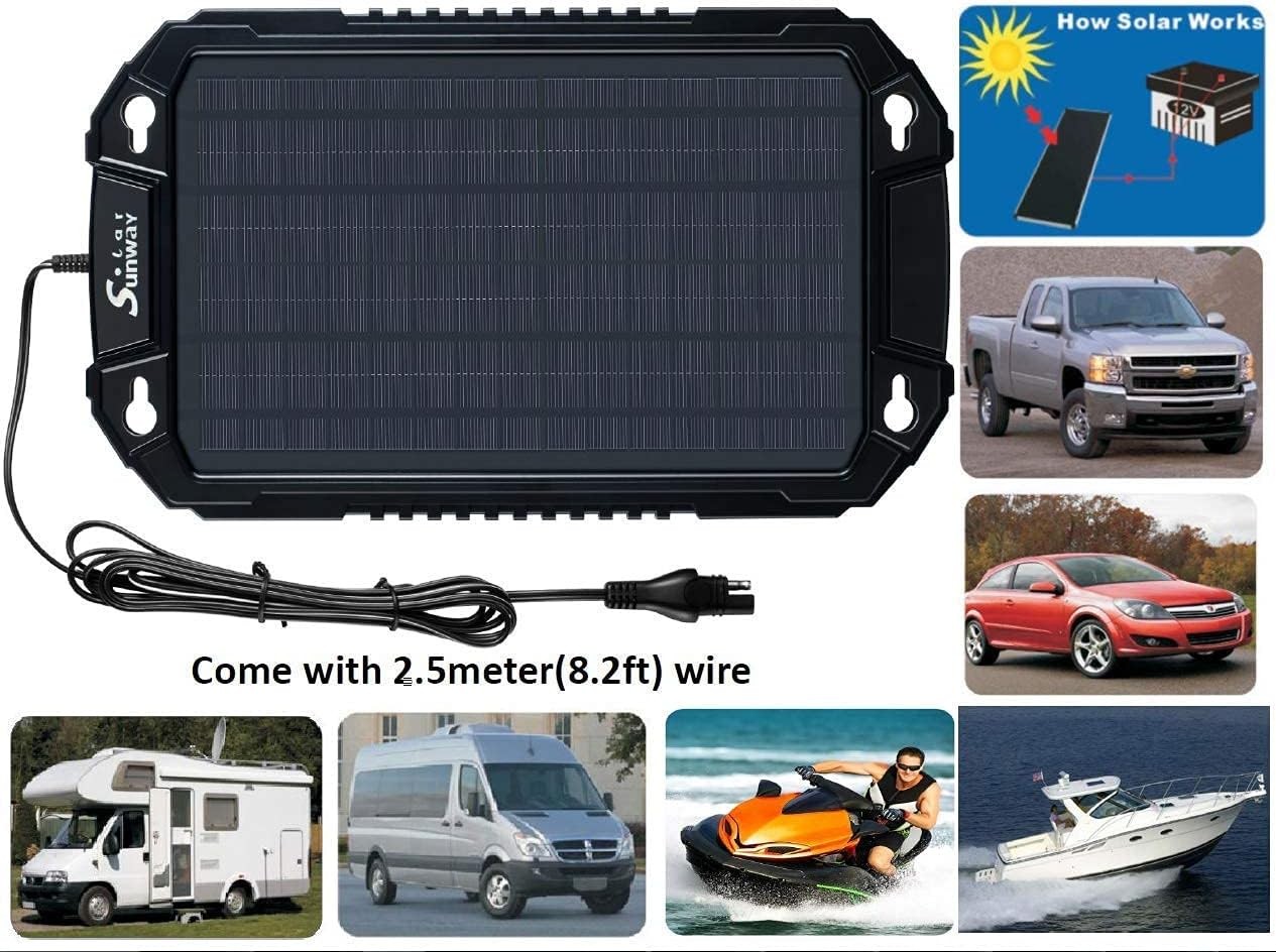 Car Battery Trickle Charger & Maintainer 12Volt 8W Solar Panel Power Charger kit