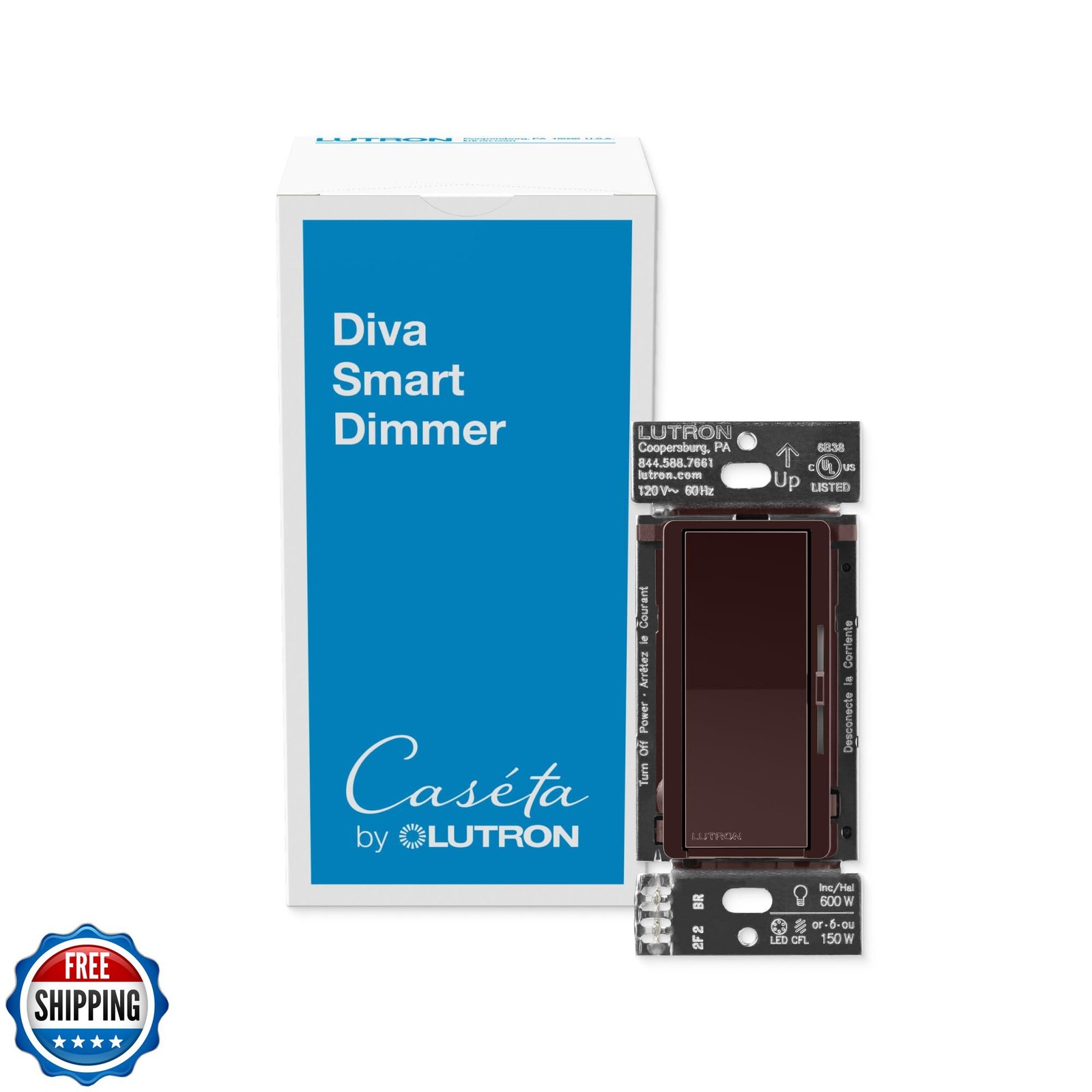 Lutron Diva Smart Dimmer Light Switch for Caseta Lighting (Lutron