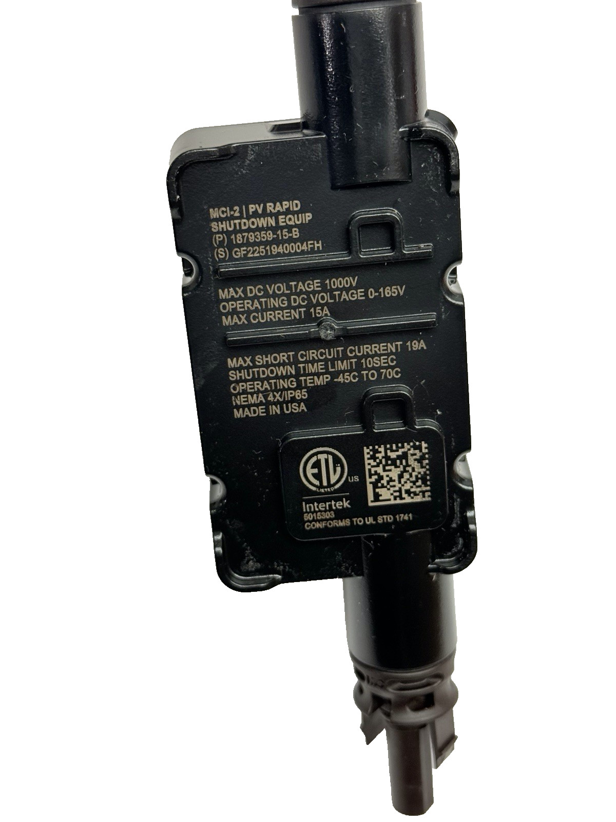 MCI-2 PV RAPID CIRCUIT INTERRUPTER SHUTDOWN, 1879359-15-B, FITS TESLA, 1000V