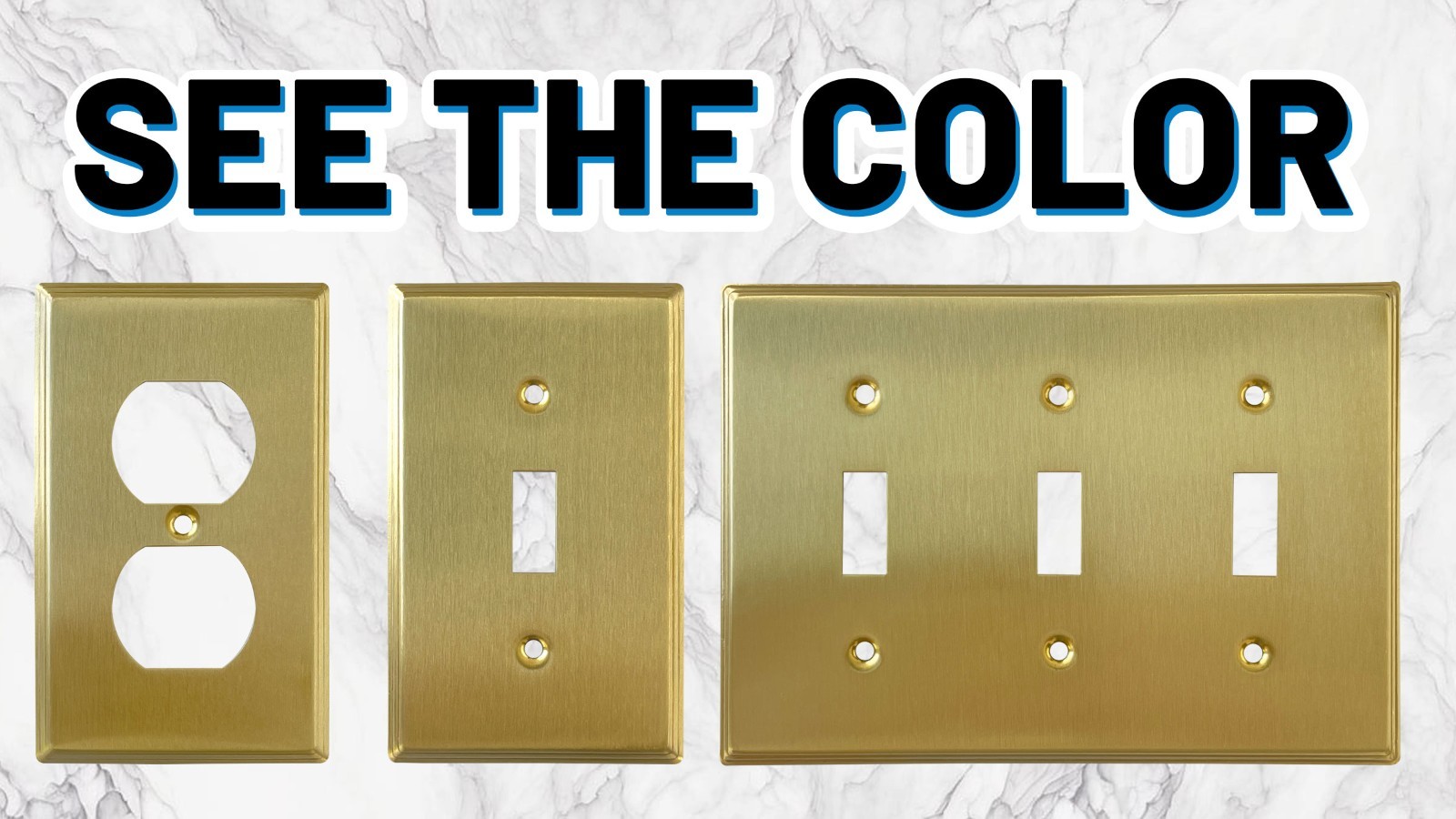 Brushed Gold Triple Rocker Switch Plate & GFCI Outlet Cover – Midsize Decor 1-Pa