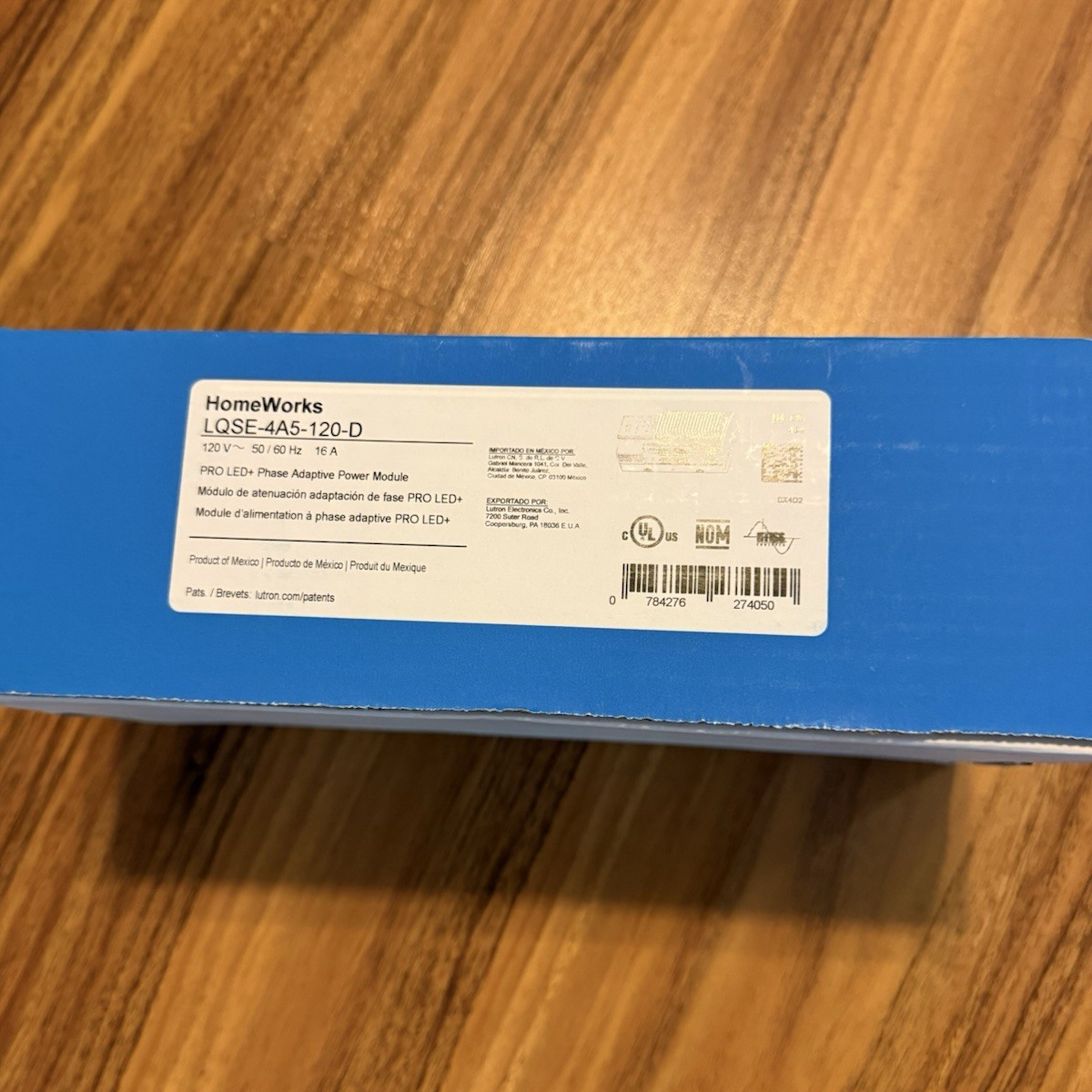 Lutron LQSE-4A5-120-D Phase Adaptive LED Dimmer Power Module 120V 16A Blue