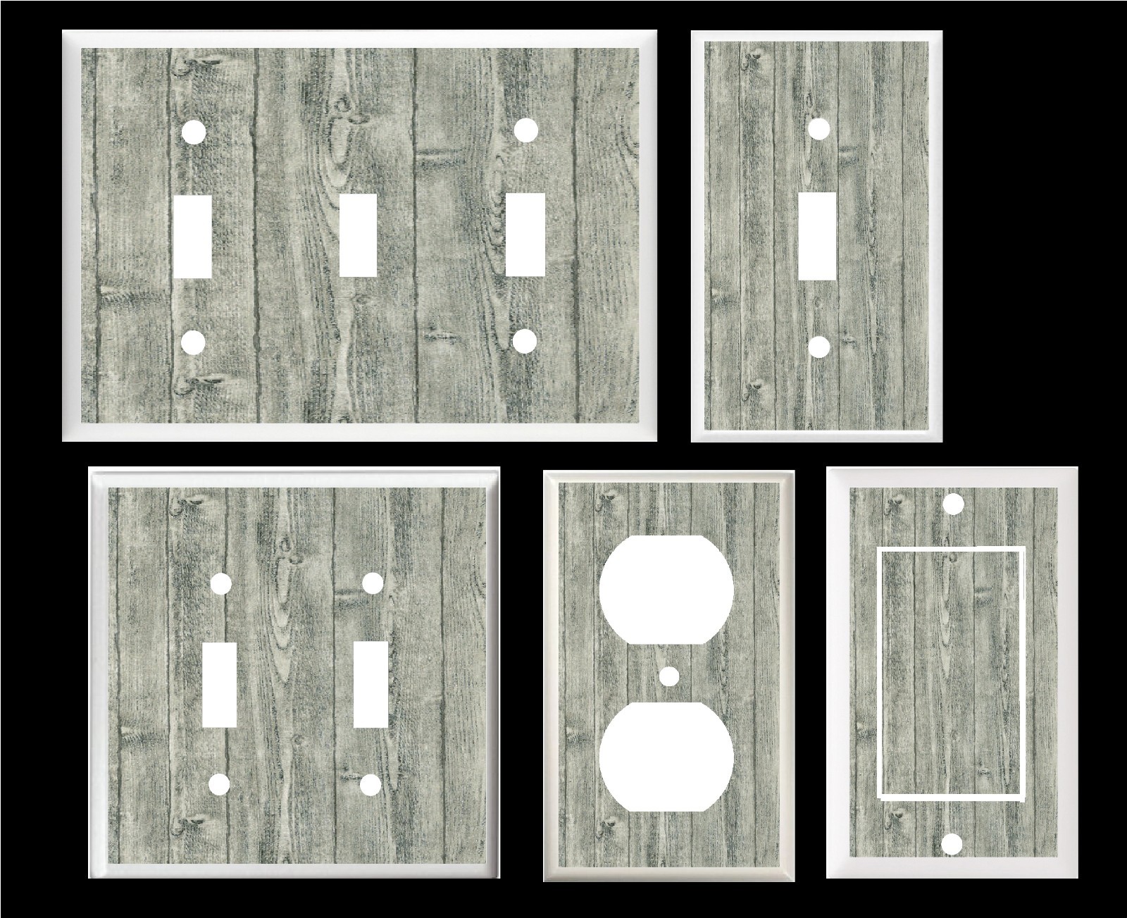 RUSTIC BARN BOARD IMAGE GRAY LIGHT SWITCH COVER PLATE OR OUTLET COVER HOME DECOR